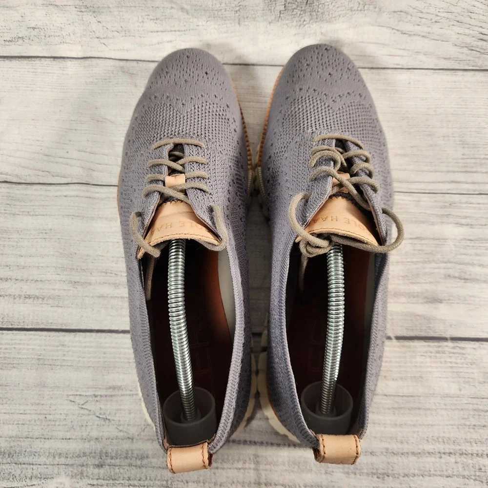 Cole Haan Zerogrand Mens 10.5 M Stitchlite Wingtip Oxford Grey Knit Shoes C24944